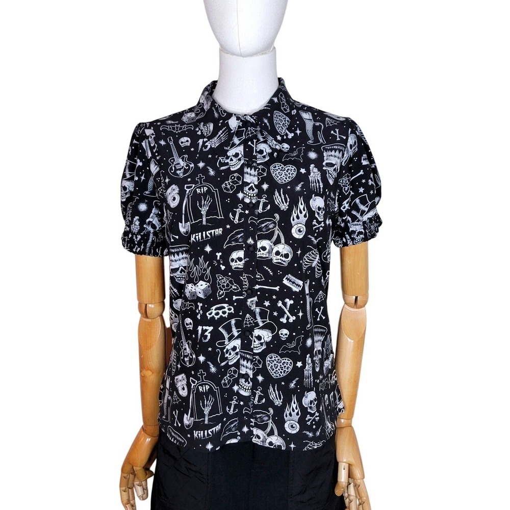 Killstar The Heat Button Up Top Size Medium Whimsygoth Witchy Gothic Blouse - Picture 3 of 7